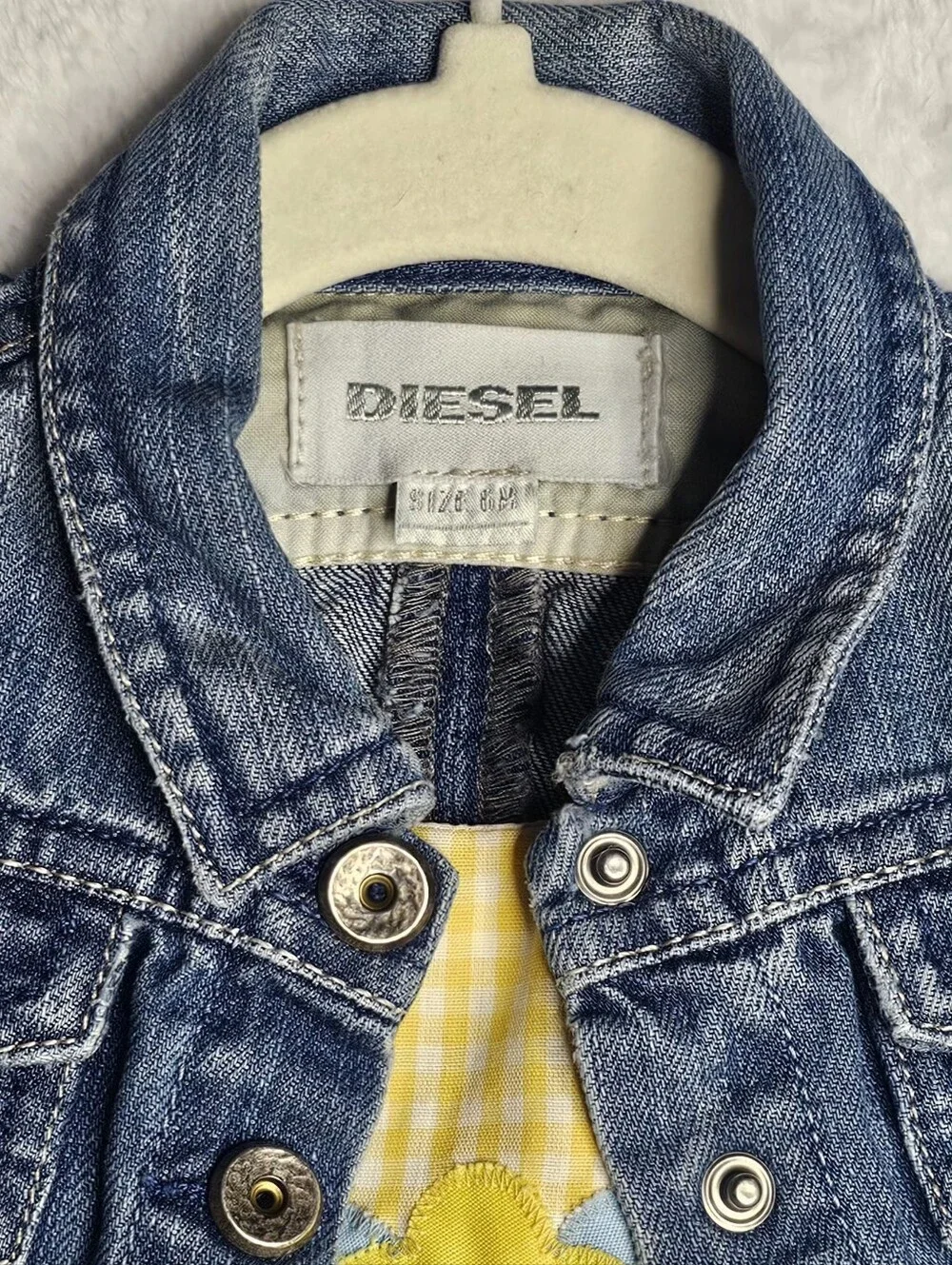 VTG DIESEL Kid Denim Jacket & Penneys Toddle Time Gingham Dress Bloomers Bundle